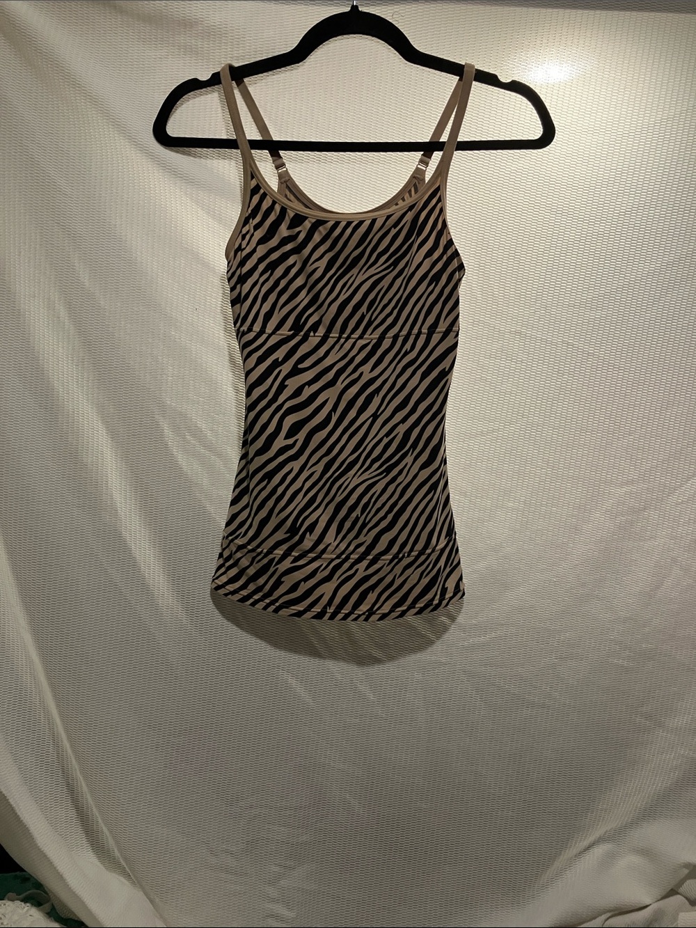 Flexees Zebra Stripe Tank Top - Black & Tan